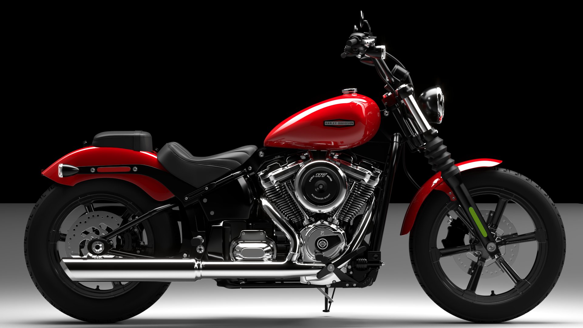 Harley Davidson Street Bob 2026 3D Model (Brilliant Red)