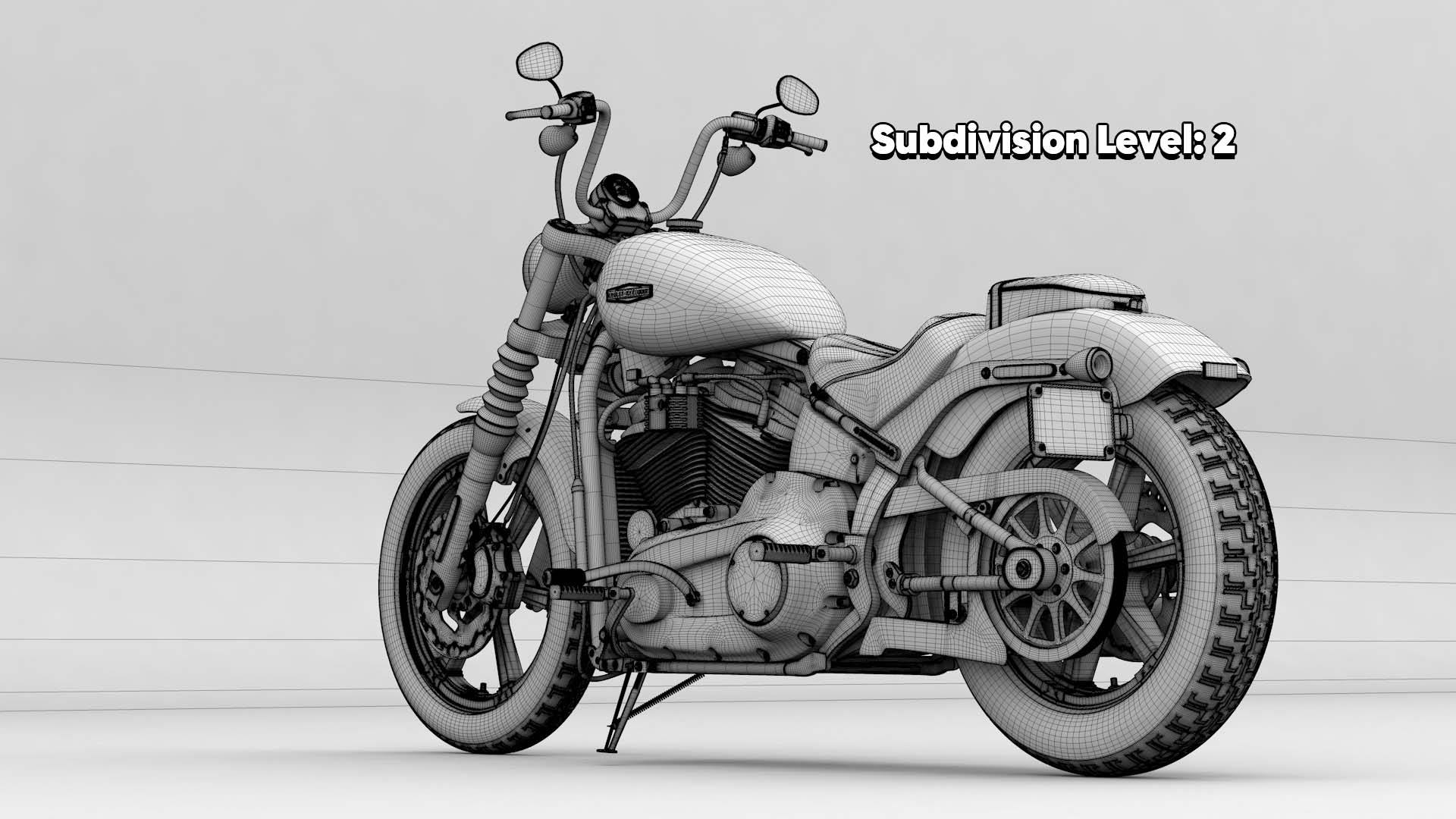 Harley Davidson Street Bob 2026 3D Model (Olive Steel Metallic)