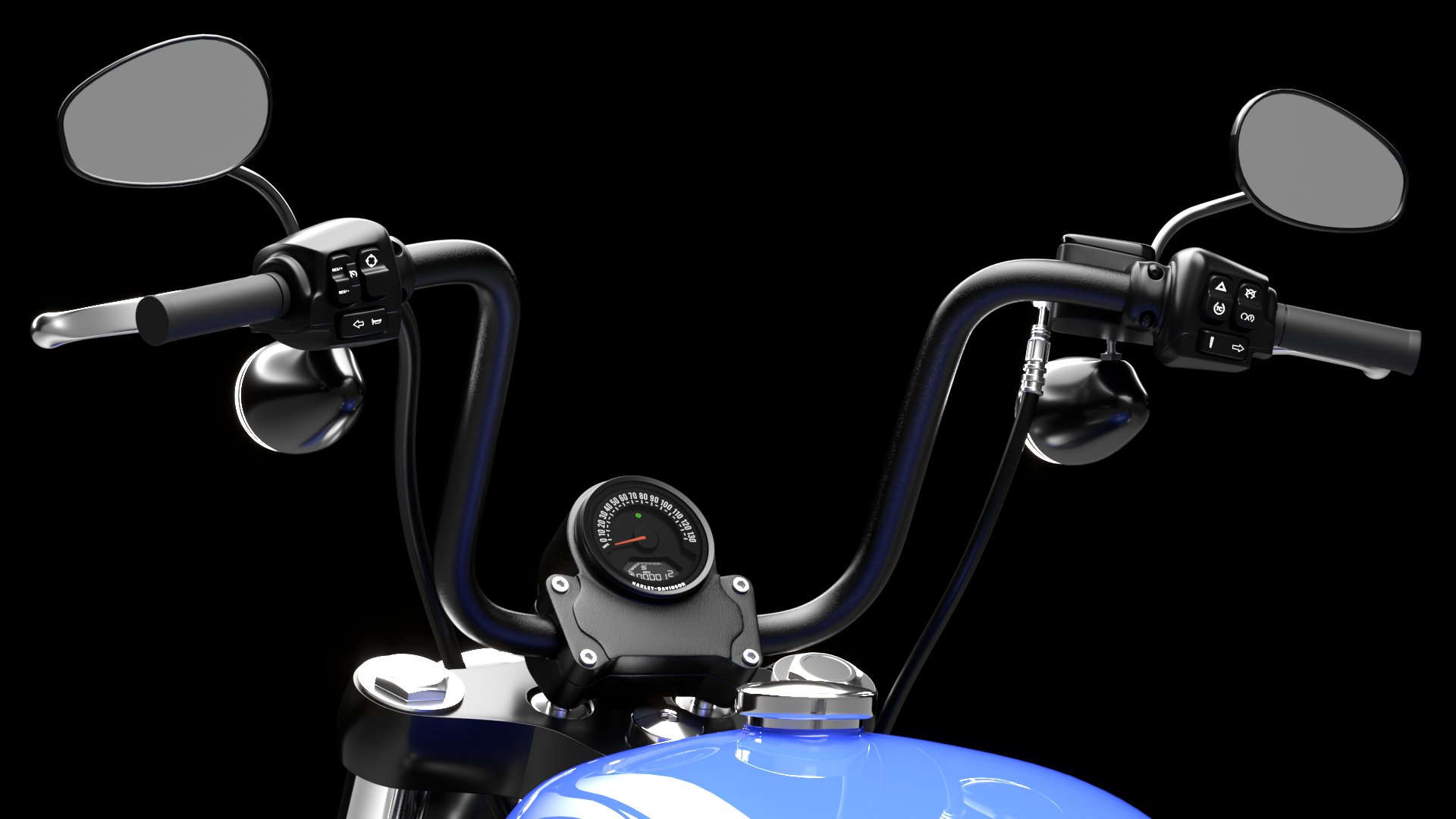 Harley Davidson Street Bob 2026 3D Model (Aurora Blue Denim)