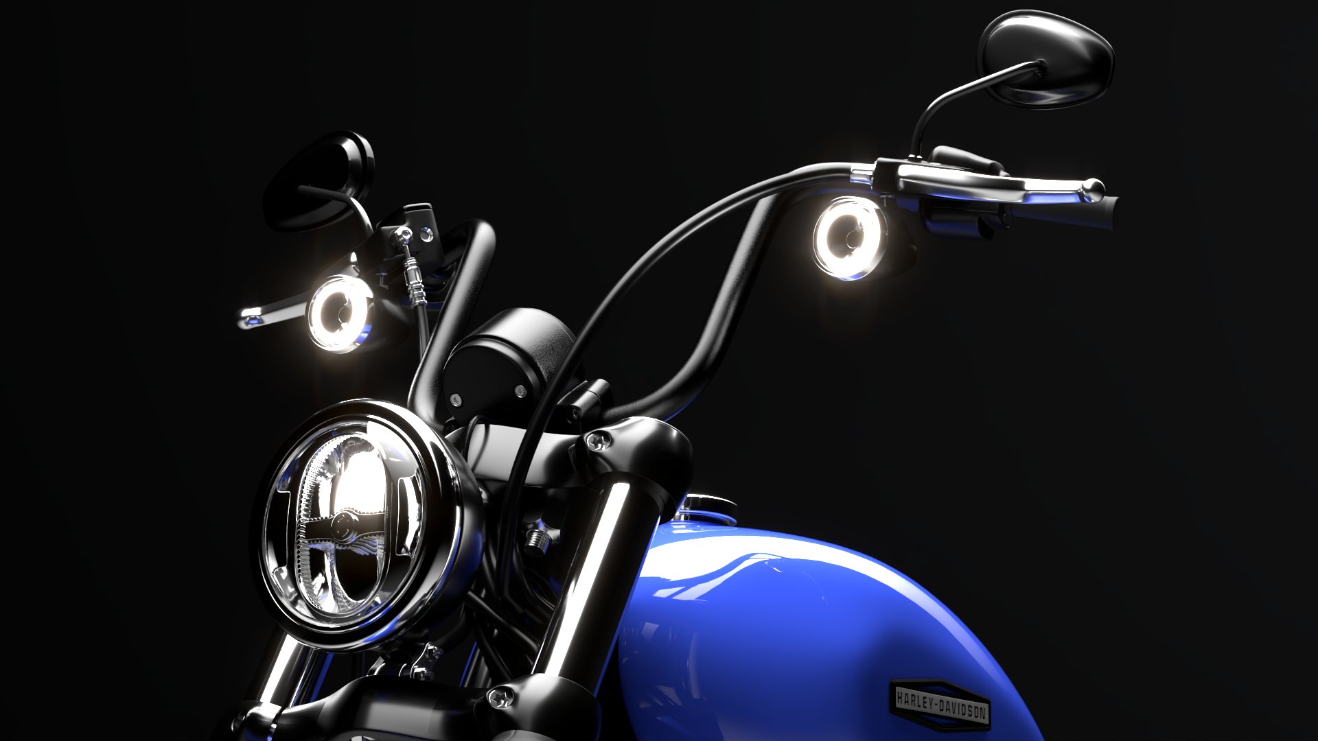 Harley Davidson Street Bob 2026 3D Model (Aurora Blue Denim)