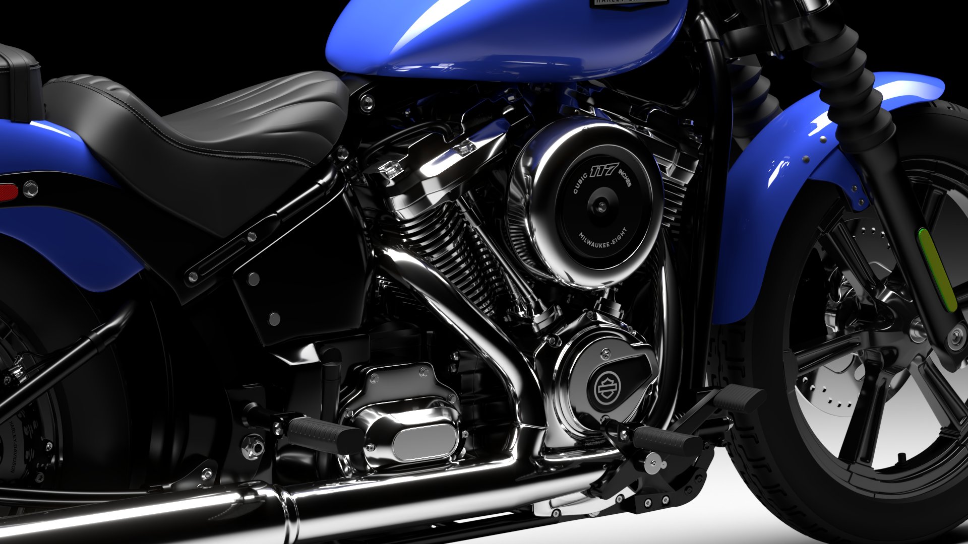 Harley Davidson Street Bob 2026 3D Model (Aurora Blue Denim)