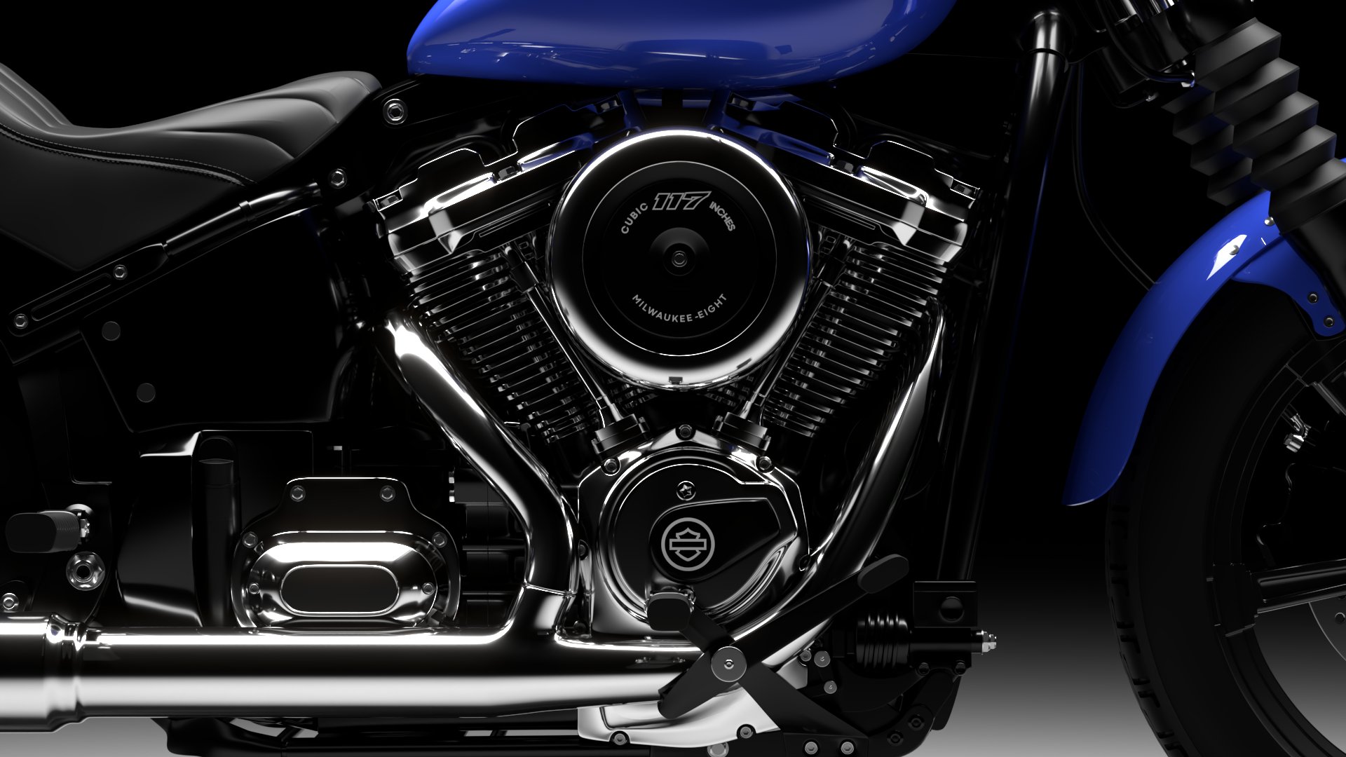 Harley Davidson Street Bob 2026 3D Model (Aurora Blue Denim)