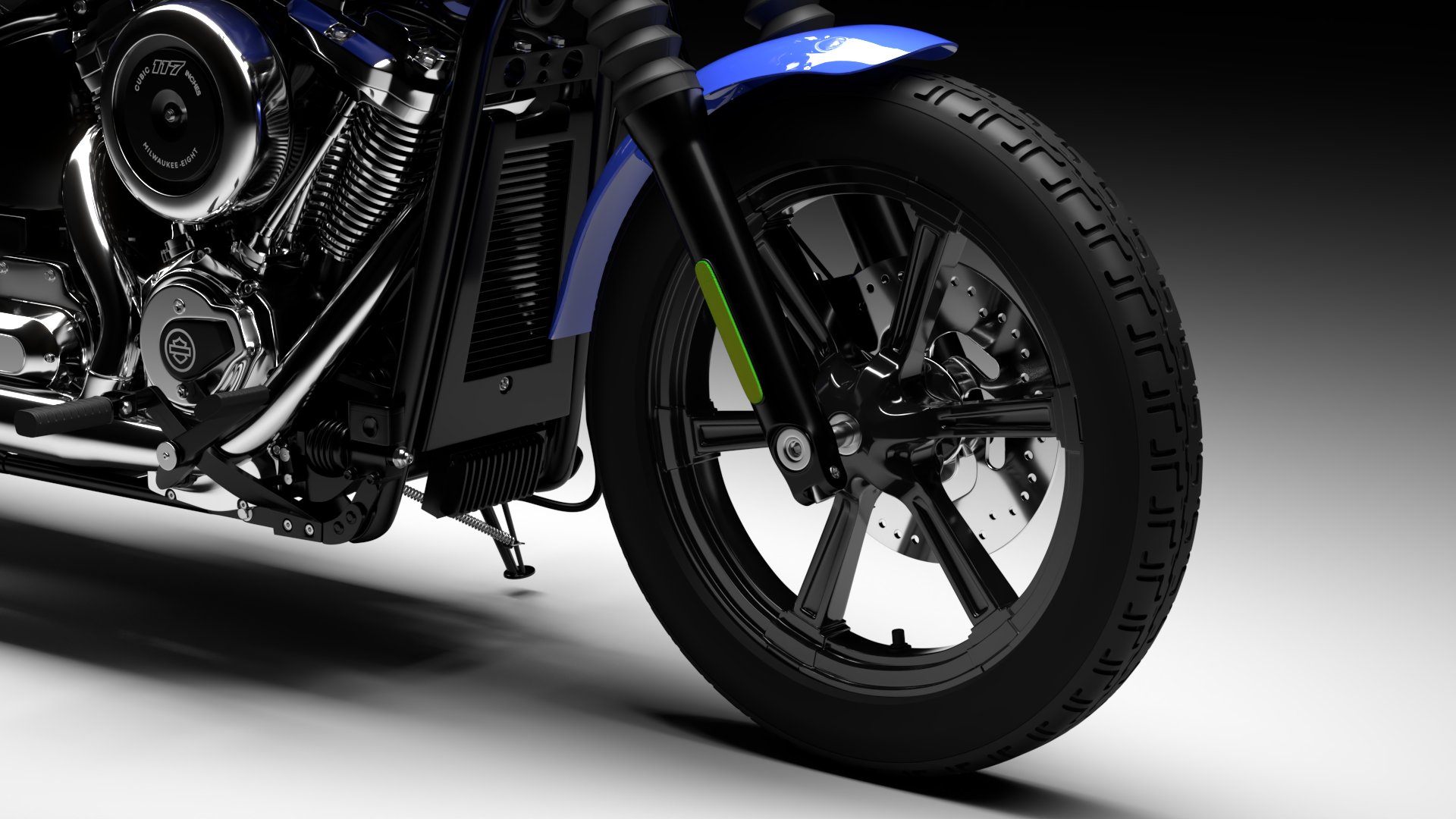 Harley Davidson Street Bob 2026 3D Model (Aurora Blue Denim)