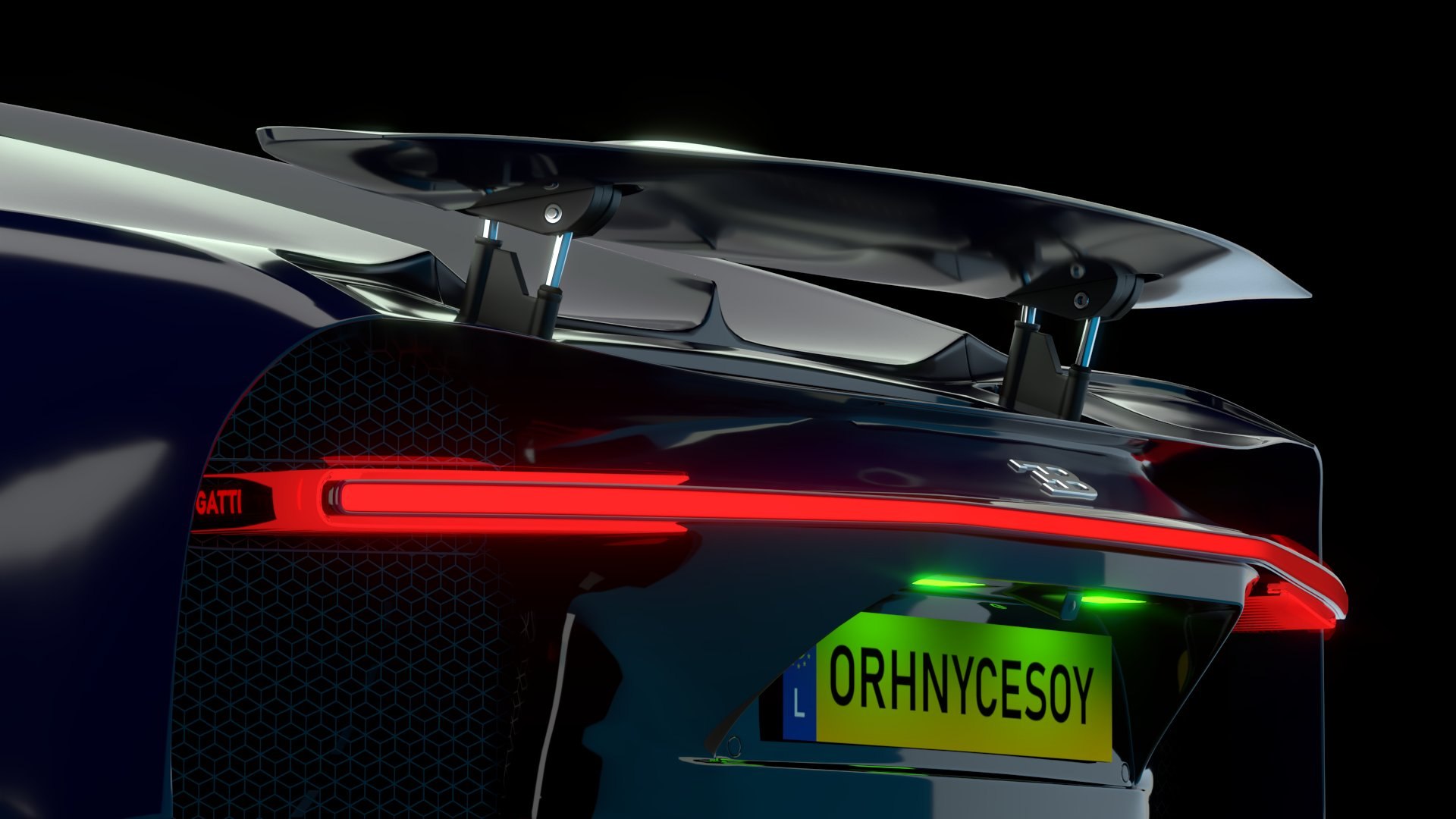 Bugatti Chiron Sport 3D Model Blue