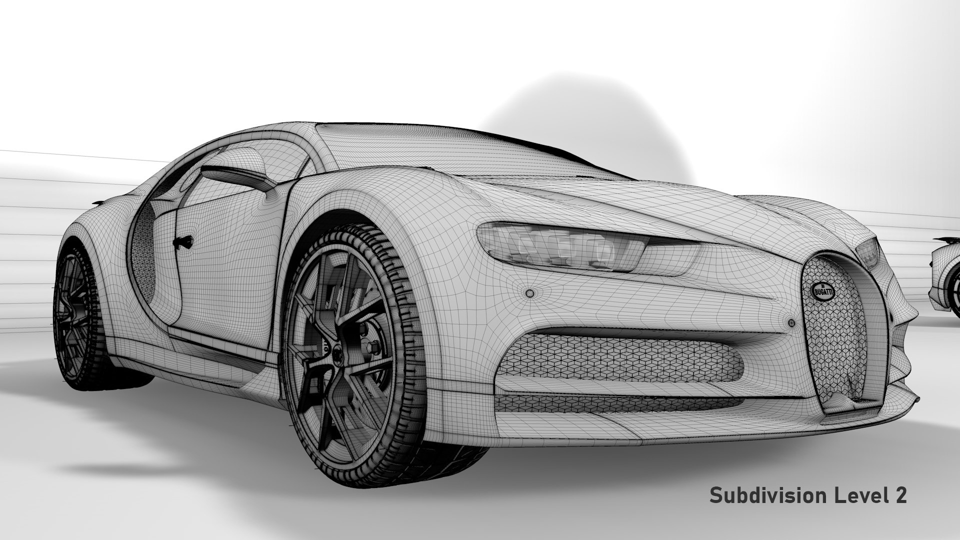 Bugatti Chiron Sport 3D Model Blue