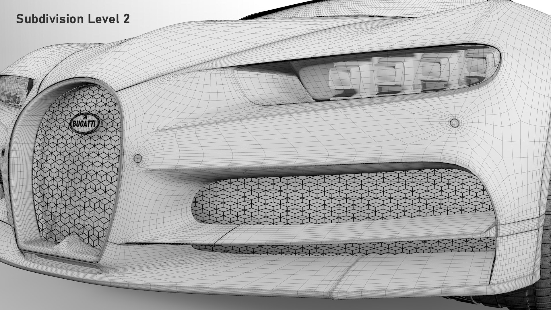 Bugatti Chiron Sport 3D Model Blue