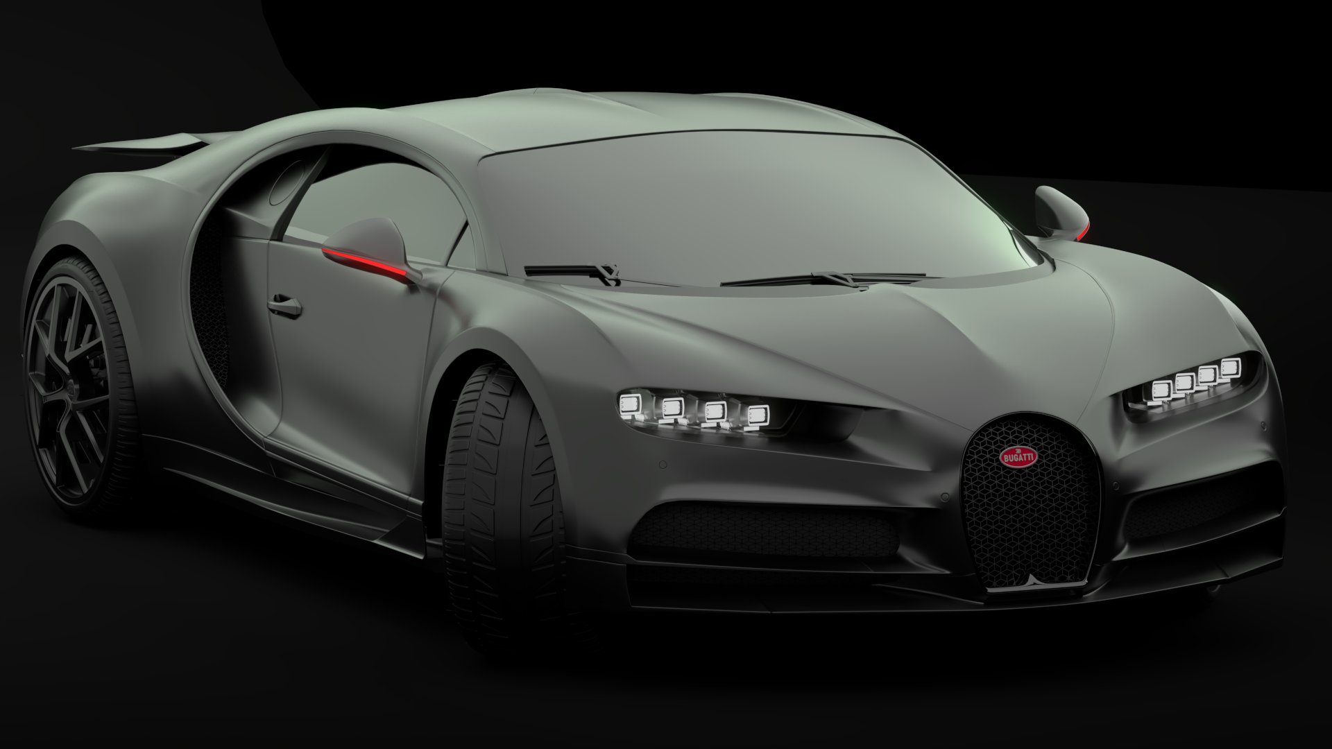Bugatti Chiron Sport 3D Model Matte