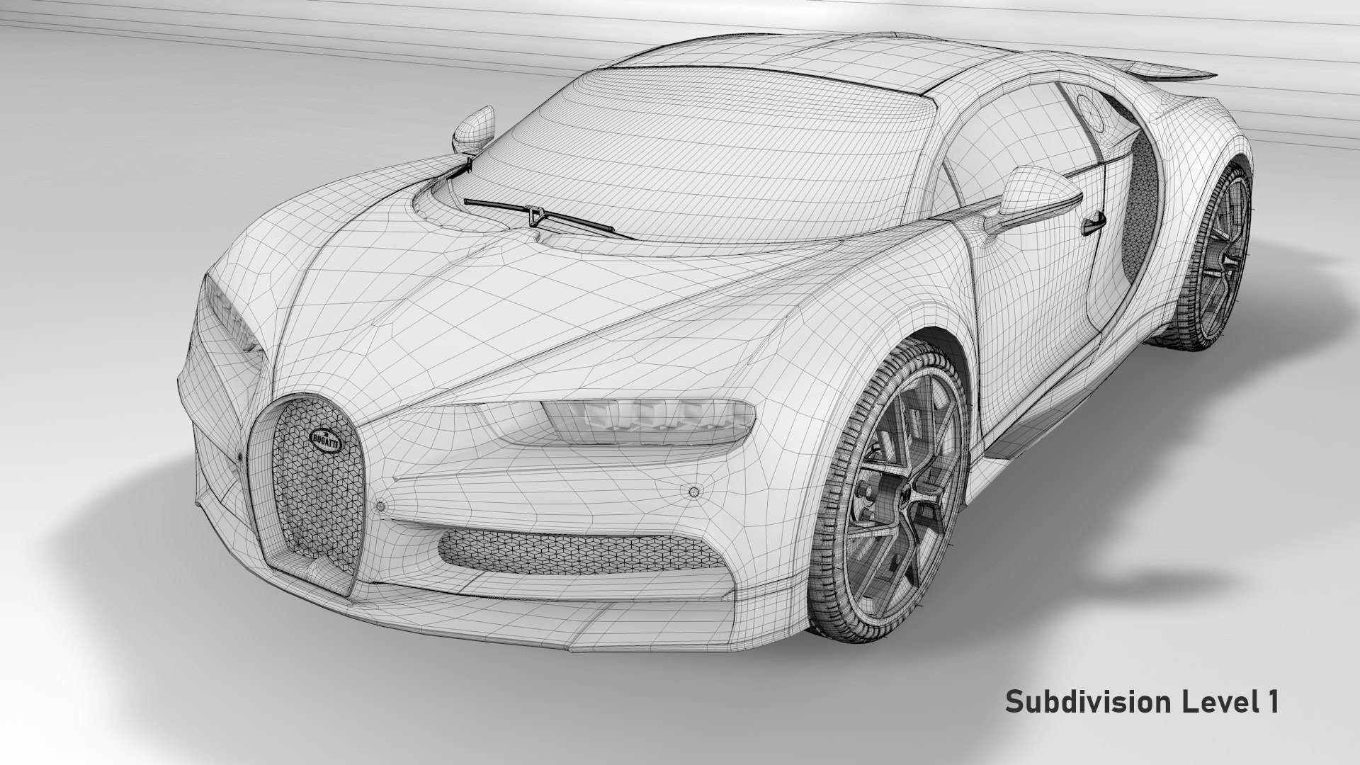 Bugatti Chiron Sport 3D Model Matte