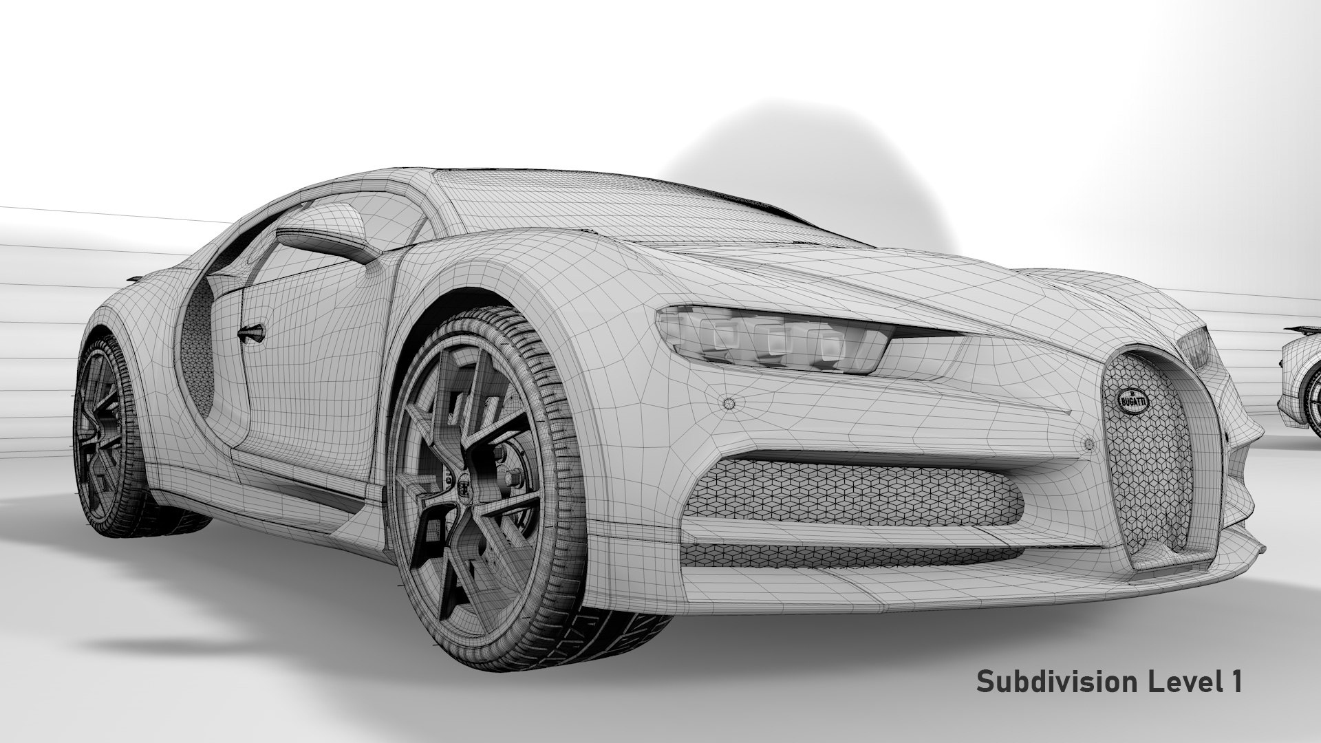 Bugatti Chiron Sport 3D Model Red