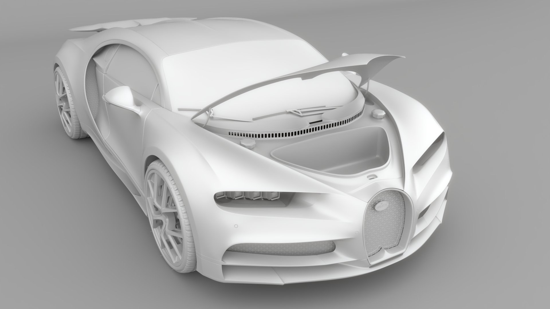 Bugatti Chiron Sport 3D Model Red