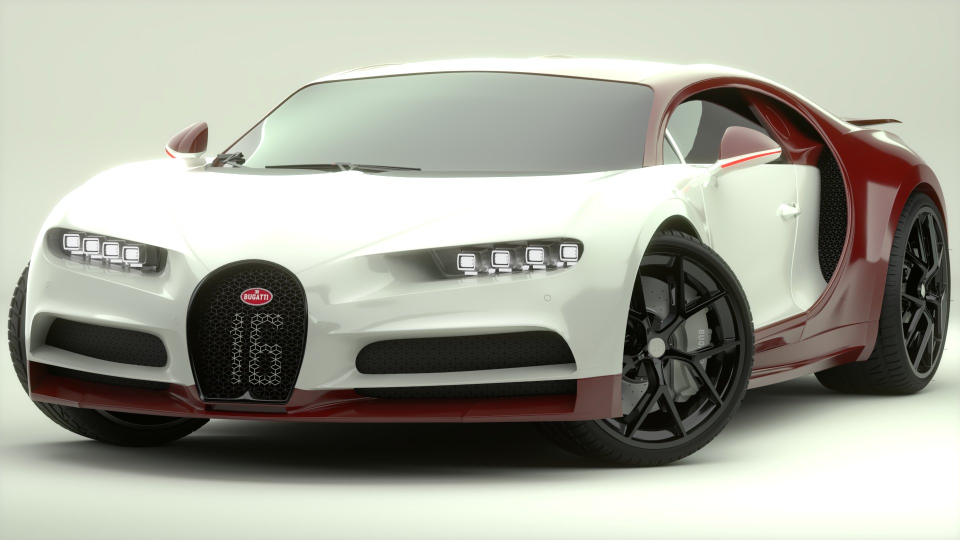 Bugatti Chiron Sport 3D Model White