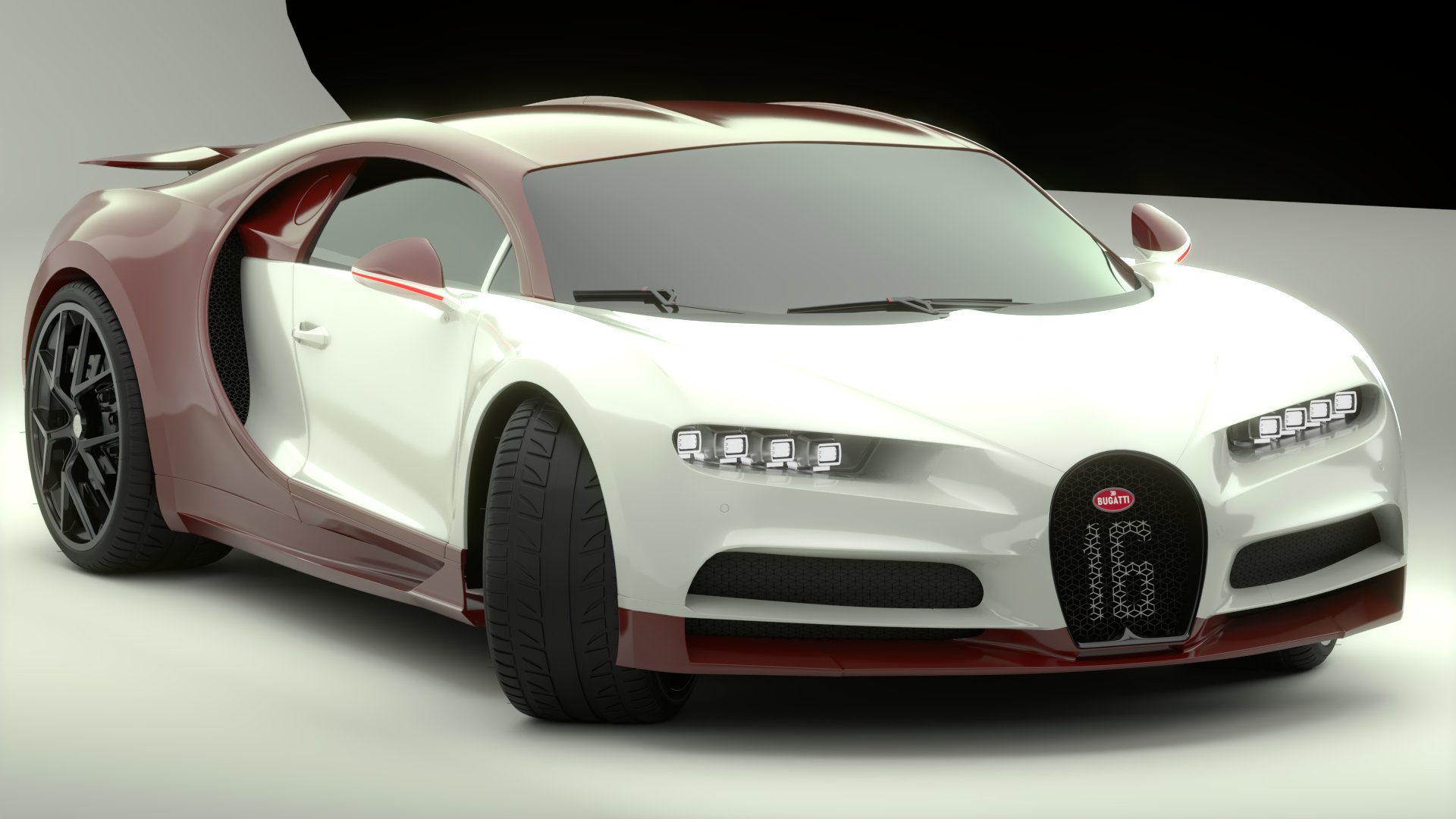 Bugatti Chiron Sport 3D Model White