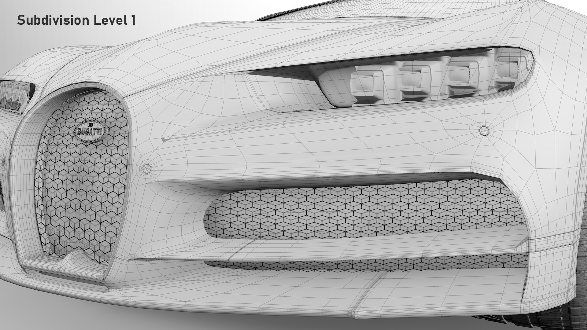 Bugatti Chiron Sport 3D Model White