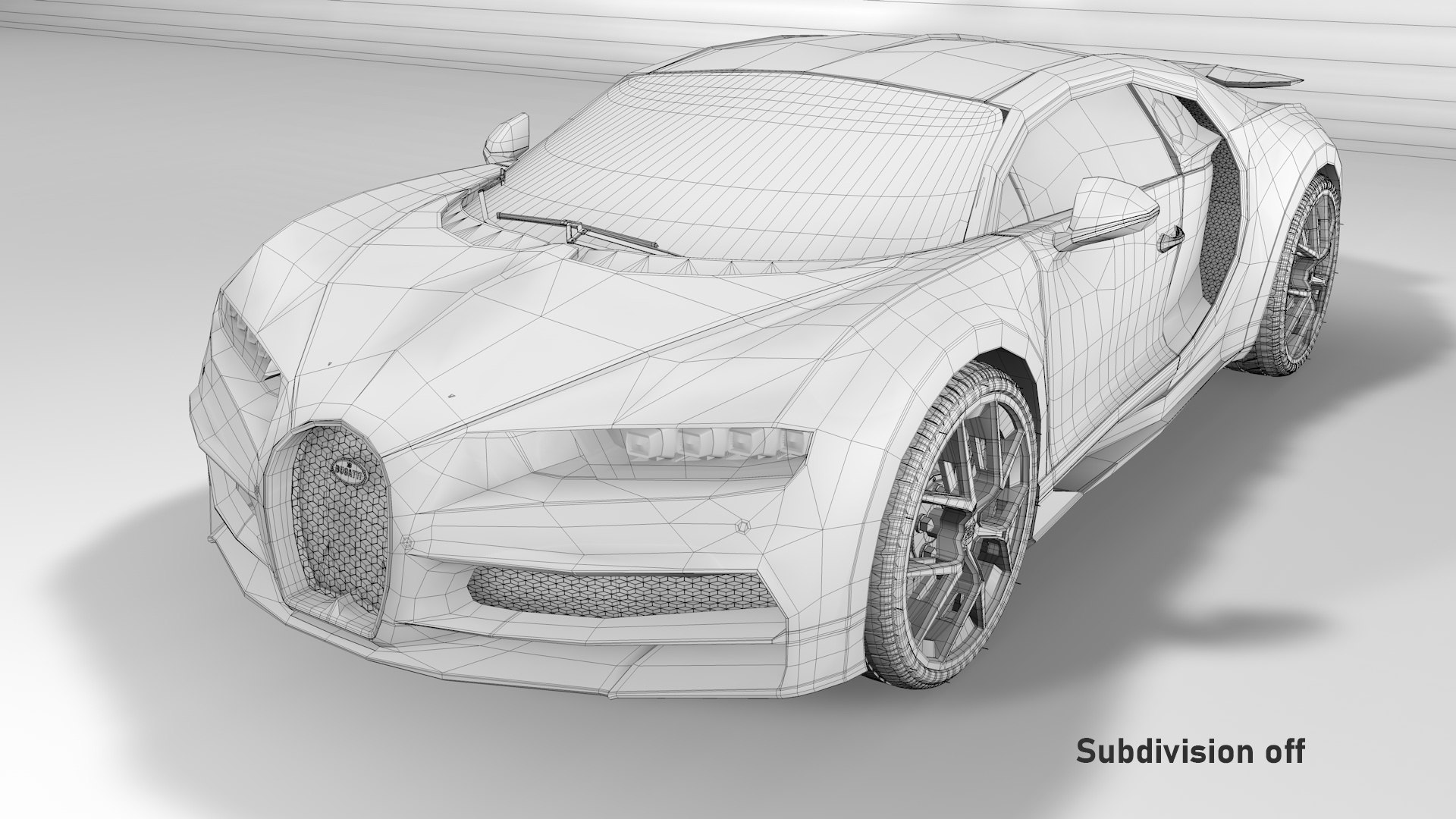 Bugatti Chiron Sport 3D Model White