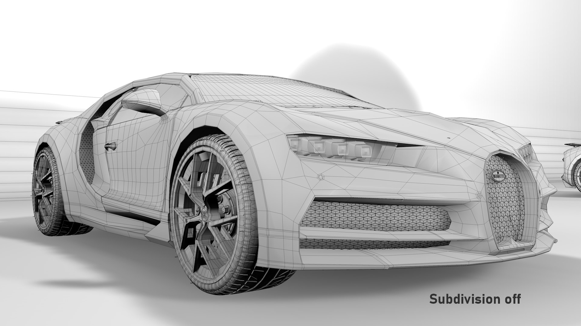 Bugatti Chiron Sport 3D Model White